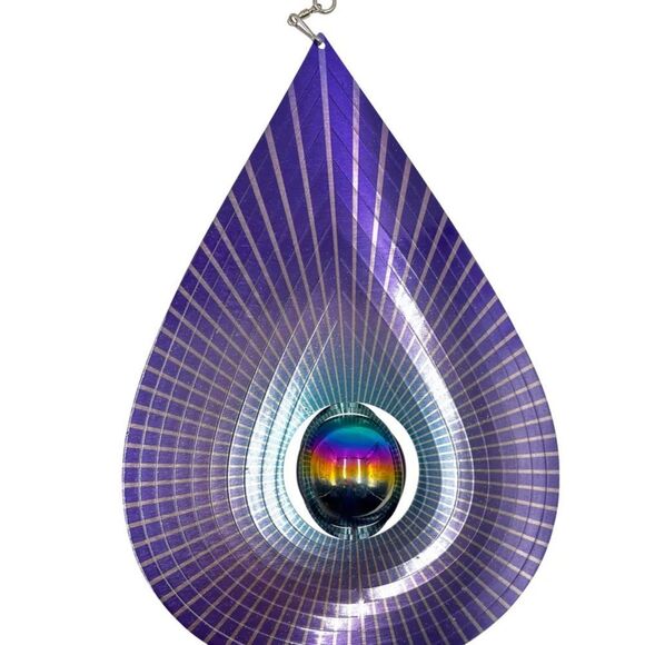 NEW Glen Haven Multi-Color Teardrop Hanging Spinner Garden Decor Rainbow - Picture 1 of 11